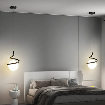 Nordic Glass Ball Pendant Light in Iron Finish - Decorbites