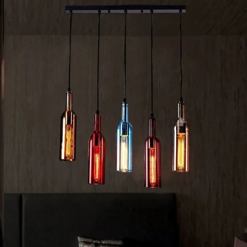 Nordic Glass Beer Bottle Pendant Light - Decorbites