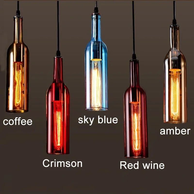 Nordic Glass Beer Bottle Pendant Light - Decorbites
