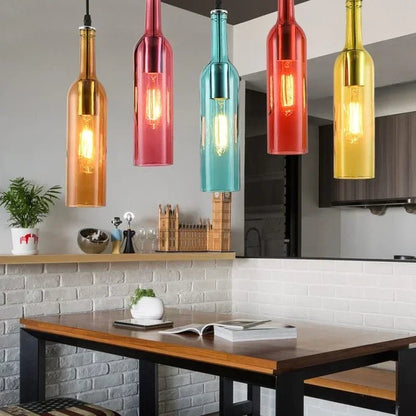 Nordic Glass Beer Bottle Pendant Light - Decorbites