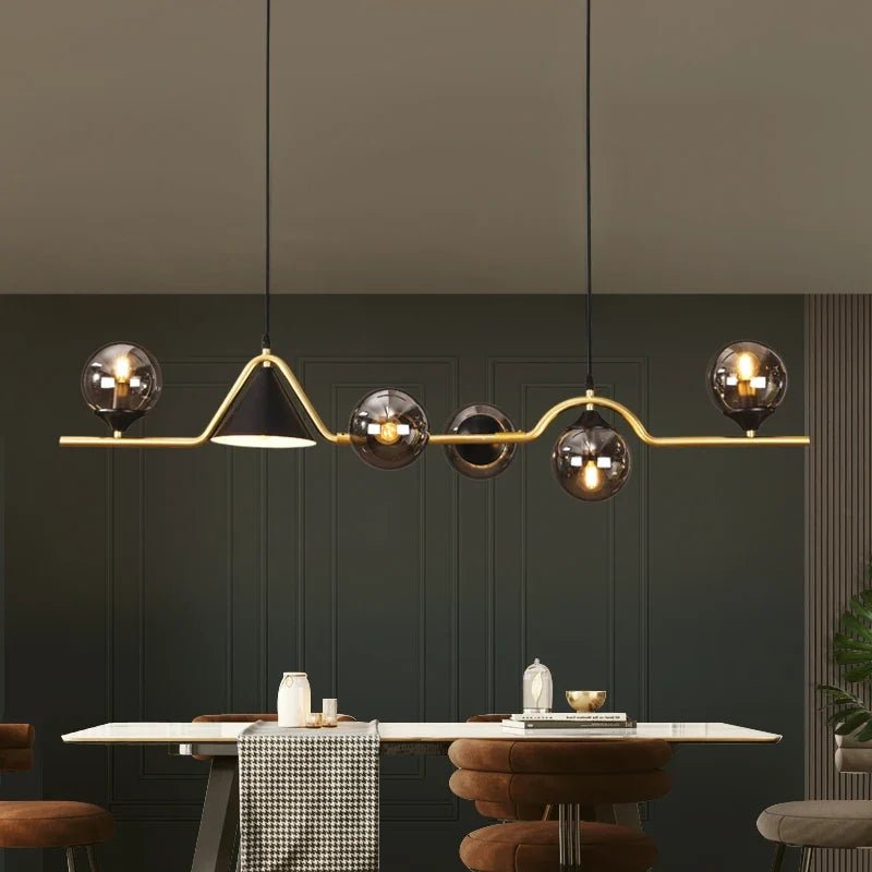 Nordic Glass Globe Pendant Chandelier in Smoky Grey - Decorbites