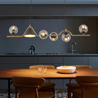 Nordic Glass Globe Pendant Chandelier in Smoky Grey - Decorbites