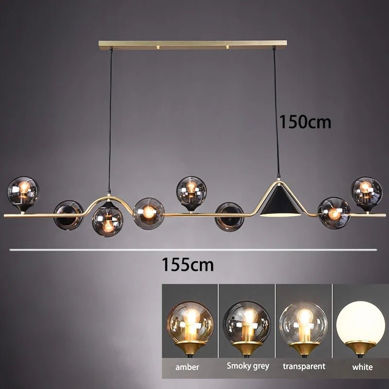 Nordic Glass Globe Pendant Chandelier in Smoky Grey - Decorbites
