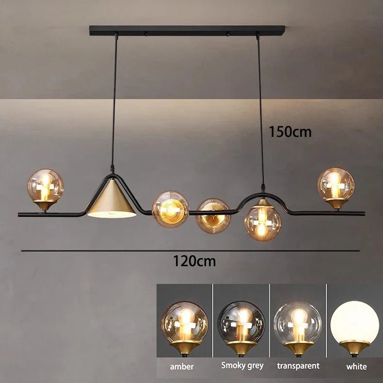 Nordic Glass Globe Pendant Chandelier in Smoky Grey - Decorbites