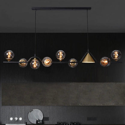 Nordic Glass Globe Pendant Chandelier in Smoky Grey - Decorbites