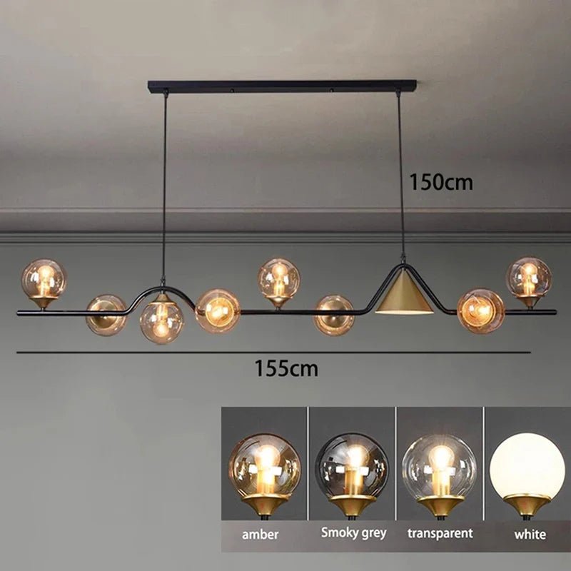 Nordic Glass Globe Pendant Chandelier in Smoky Grey - Decorbites