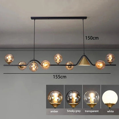 Nordic Glass Globe Pendant Chandelier in Smoky Grey - Decorbites