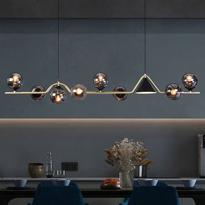Nordic Glass Globe Pendant Chandelier in Smoky Grey - Decorbites