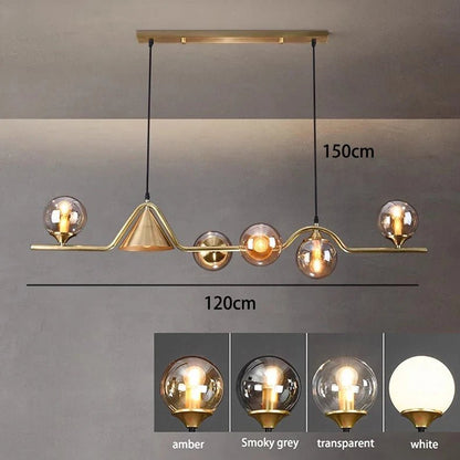 Nordic Glass Globe Pendant Chandelier in Smoky Grey - Decorbites