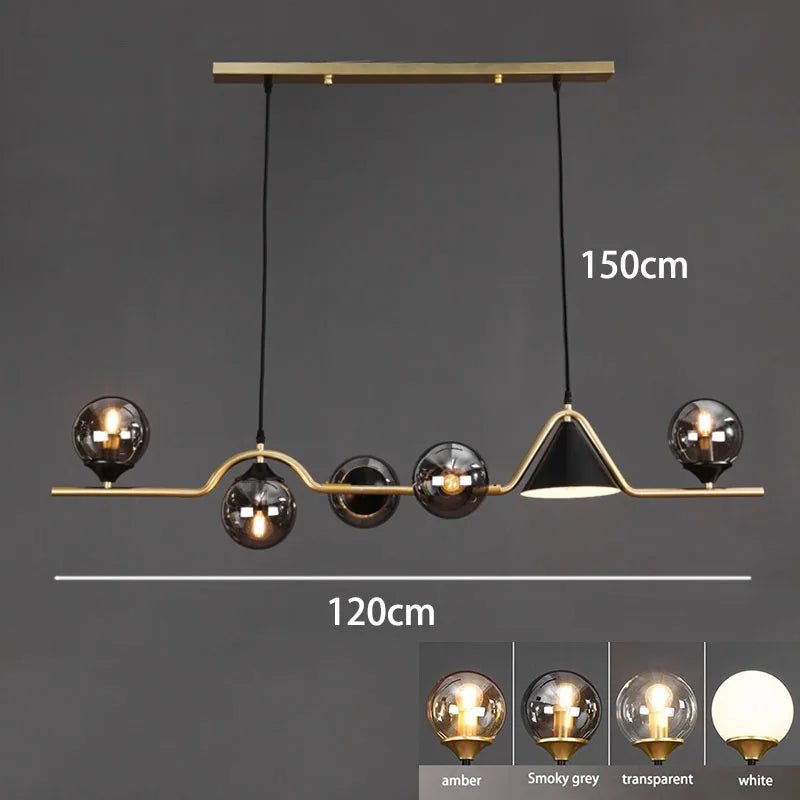 Nordic Glass Globe Pendant Chandelier in Smoky Grey - Decorbites