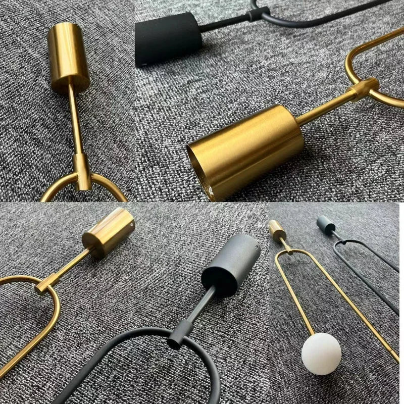 Nordic Glass Globe Pendant Light in Gold or Black - Decorbites
