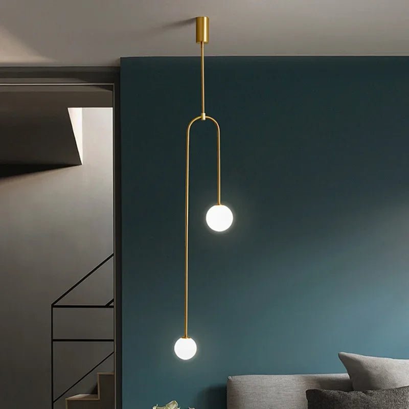 Nordic Glass Globe Pendant Light in Gold or Black - Decorbites