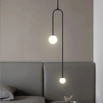 Nordic Glass Globe Pendant Light in Gold or Black - Decorbites