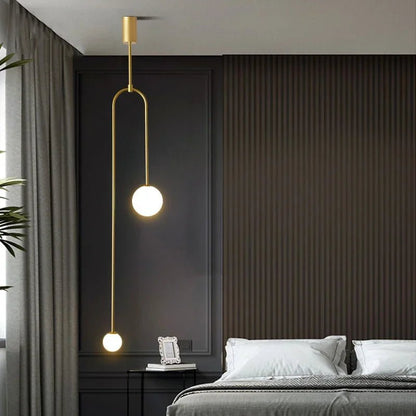 Nordic Glass Globe Pendant Light in Gold or Black - Decorbites