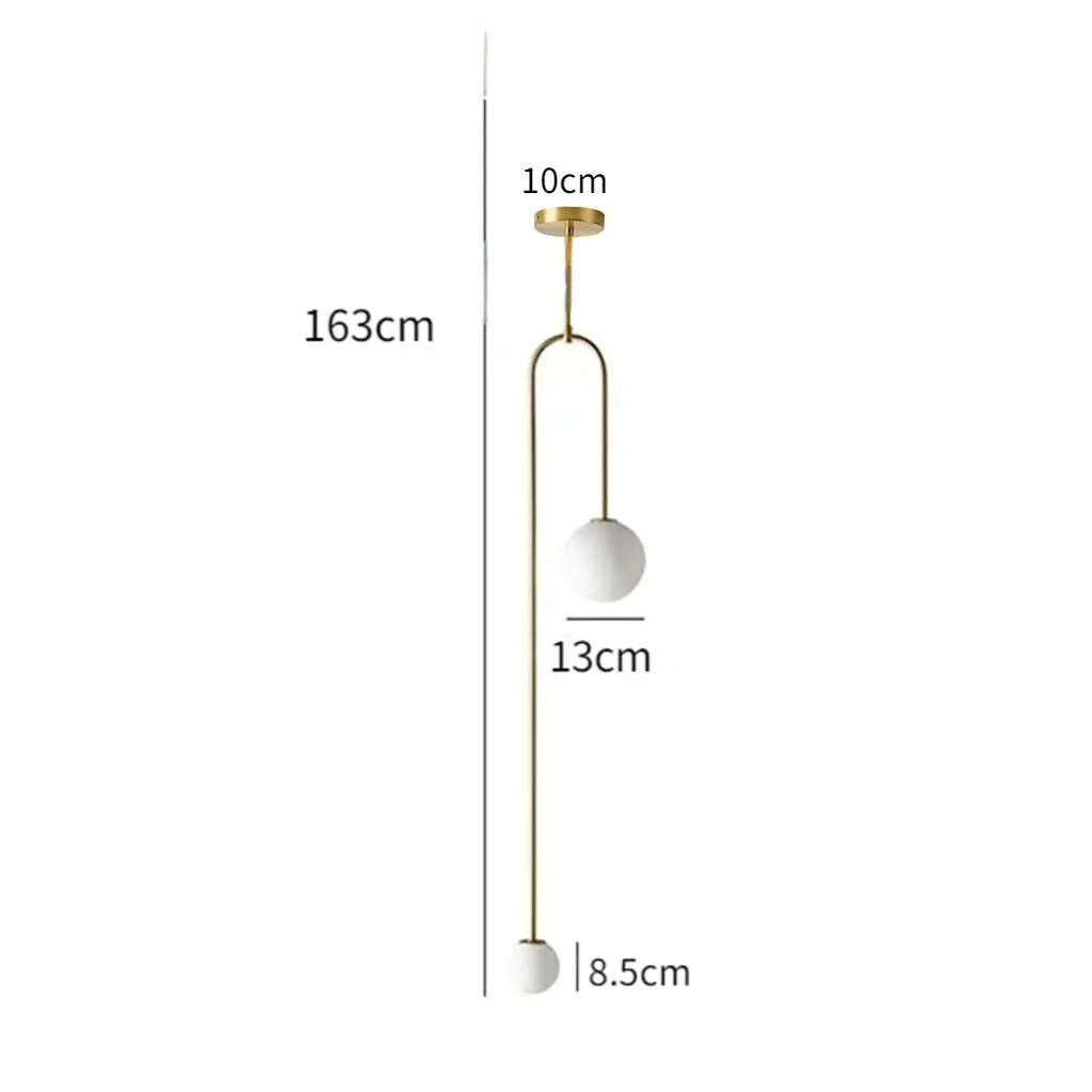 Nordic Glass Globe Pendant Light in Gold or Black - Decorbites