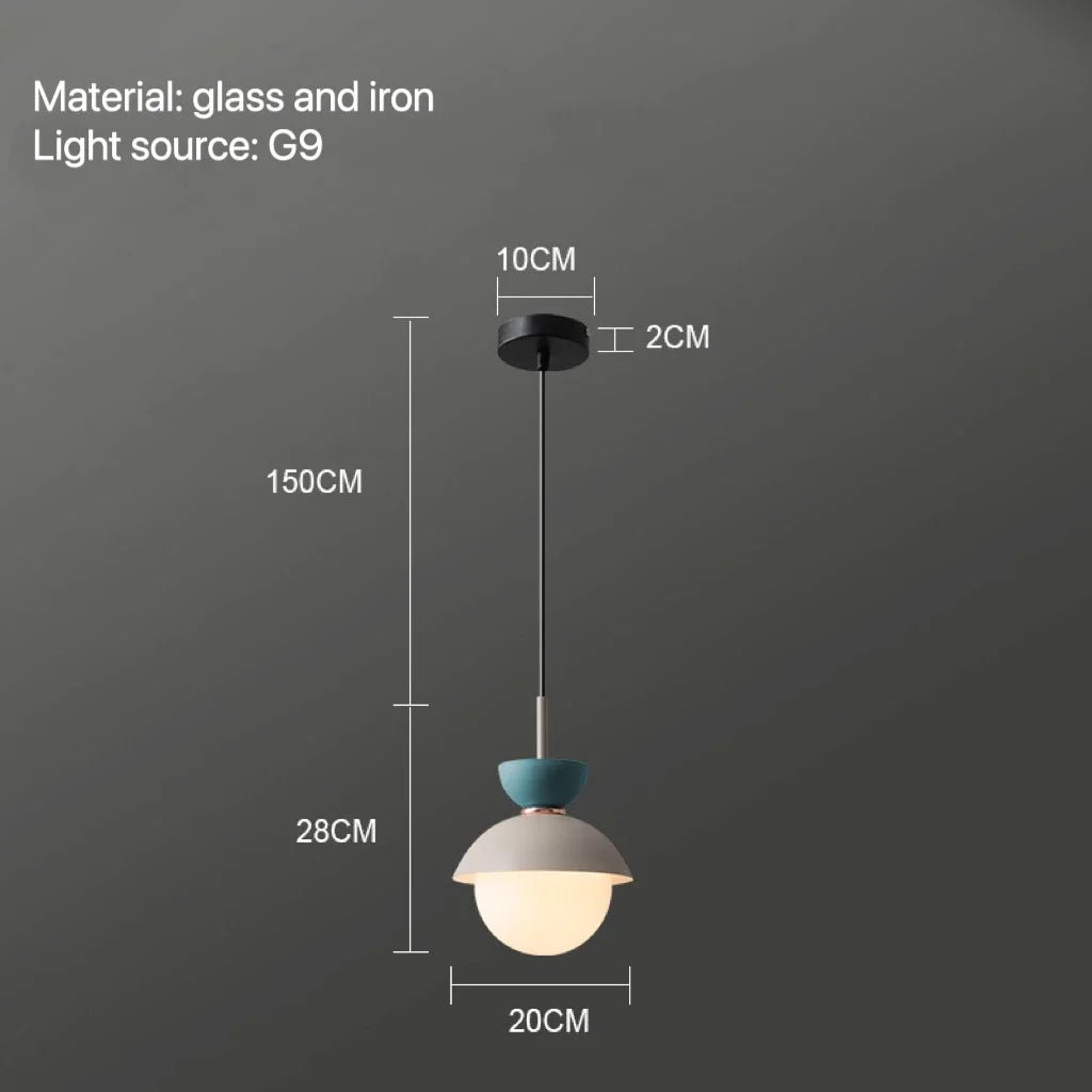 Nordic Glass Globe Pendant Light With Iron Finish - Decorbites