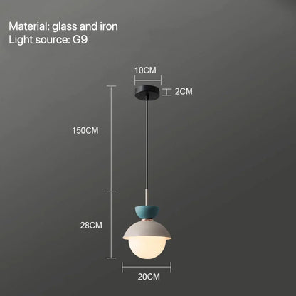 Nordic Glass Globe Pendant Light With Iron Finish - Decorbites