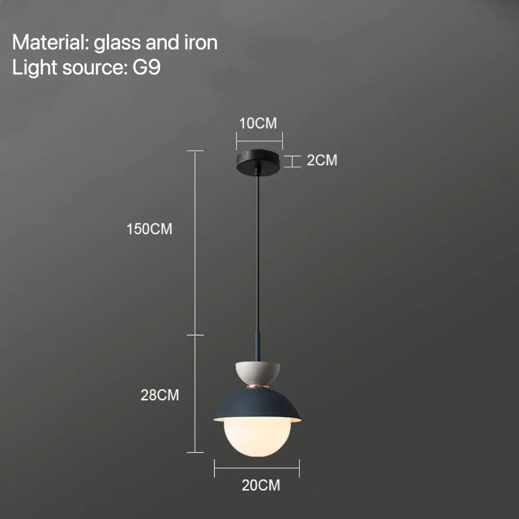 Nordic Glass Globe Pendant Light With Iron Finish - Decorbites