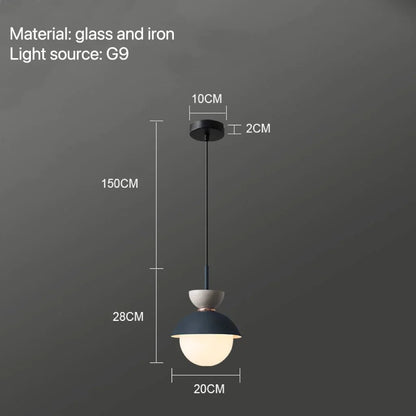 Nordic Glass Globe Pendant Light With Iron Finish - Decorbites