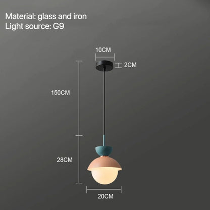 Nordic Glass Globe Pendant Light With Iron Finish - Decorbites