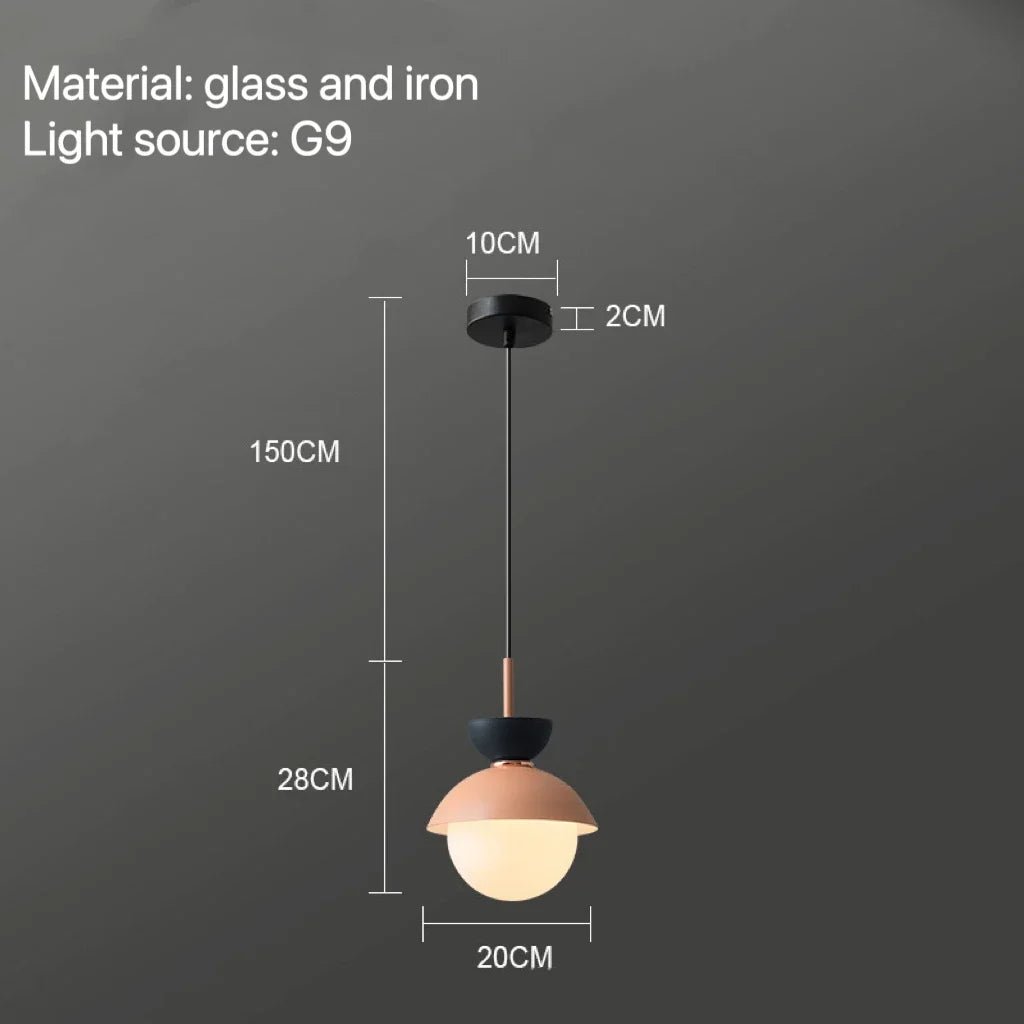 Nordic Glass Globe Pendant Light With Iron Finish - Decorbites