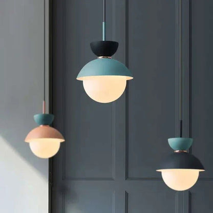 Nordic Glass Globe Pendant Light With Iron Finish - Decorbites
