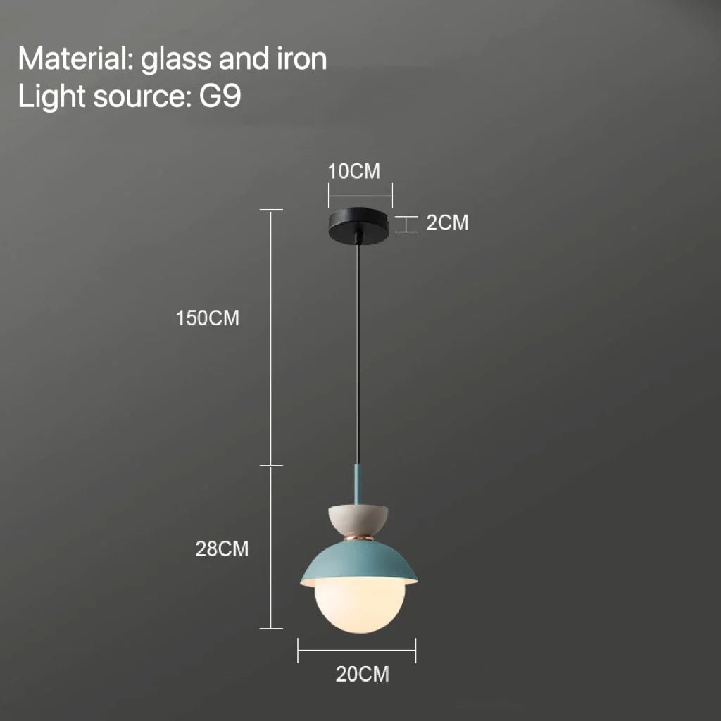 Nordic Glass Globe Pendant Light With Iron Finish - Decorbites