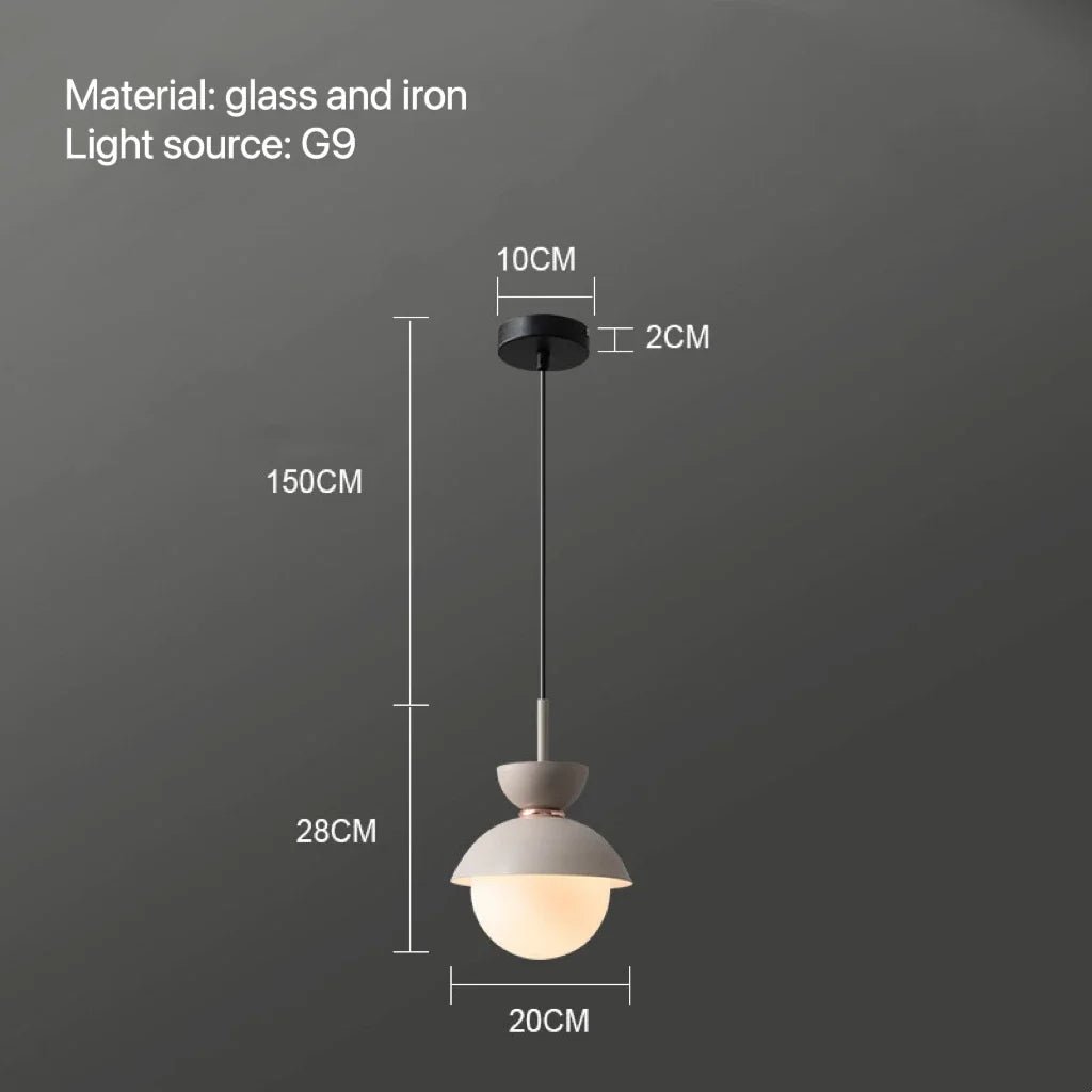 Nordic Glass Globe Pendant Light With Iron Finish - Decorbites