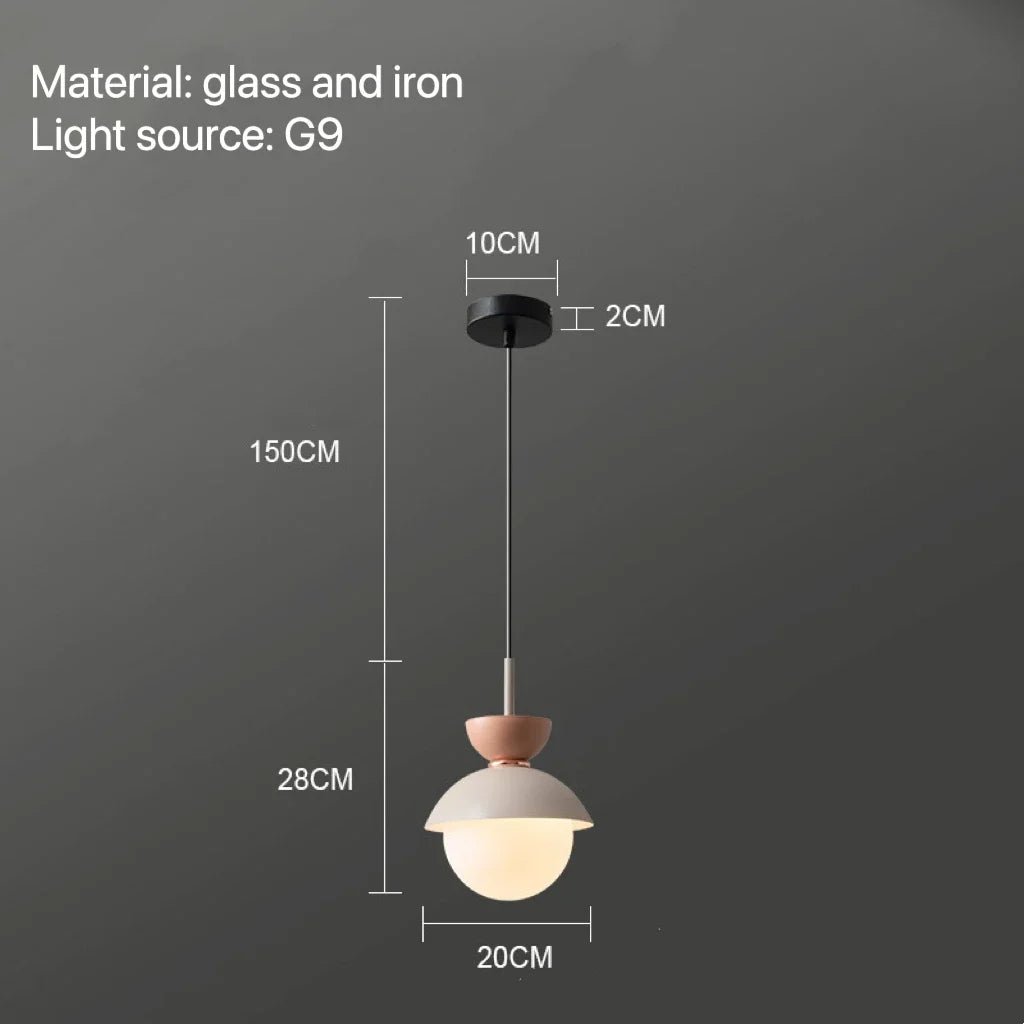 Nordic Glass Globe Pendant Light With Iron Finish - Decorbites