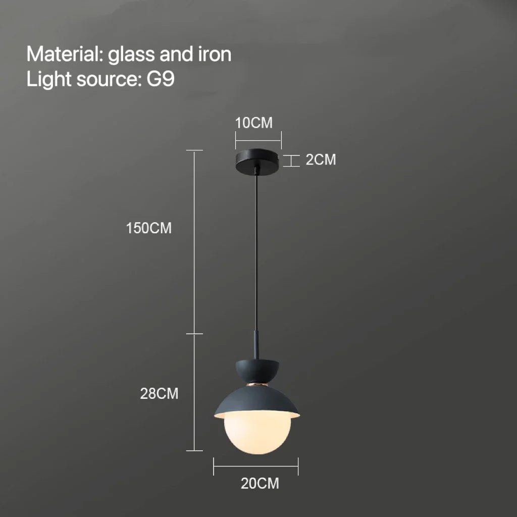 Nordic Glass Globe Pendant Light With Iron Finish - Decorbites