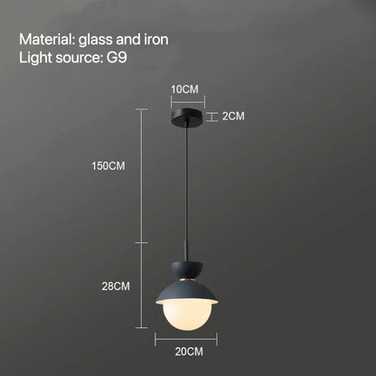 Nordic Glass Globe Pendant Light With Iron Finish - Decorbites