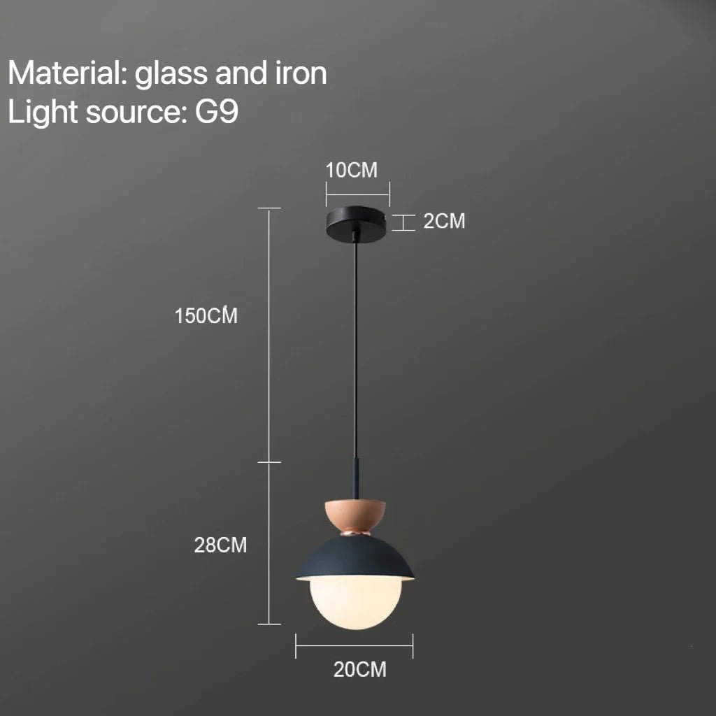 Nordic Glass Globe Pendant Light With Iron Finish - Decorbites