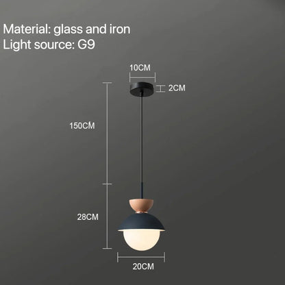 Nordic Glass Globe Pendant Light With Iron Finish - Decorbites