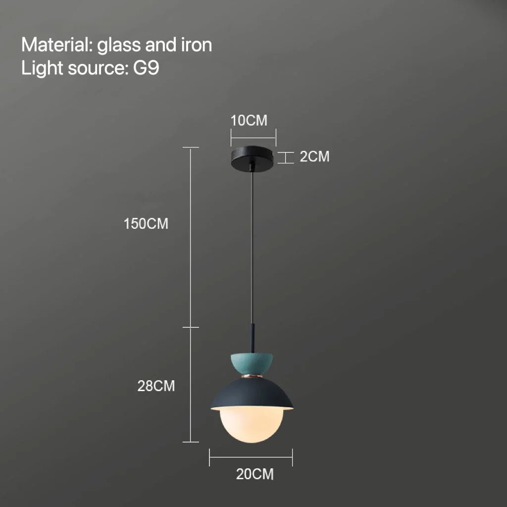 Nordic Glass Globe Pendant Light With Iron Finish - Decorbites