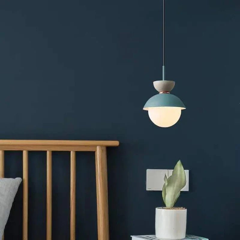 Nordic Glass Globe Pendant Light With Iron Finish - Decorbites