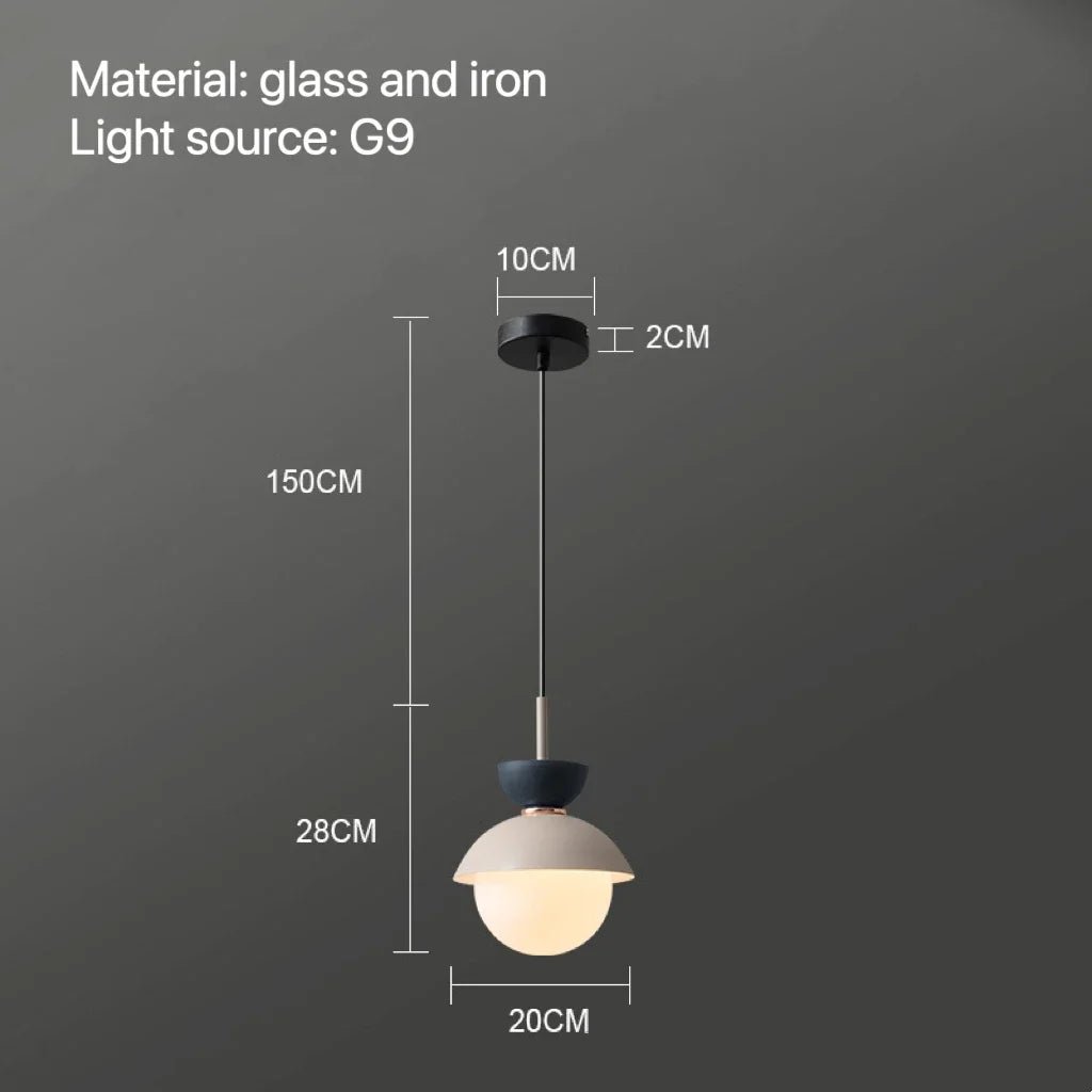 Nordic Glass Globe Pendant Light With Iron Finish - Decorbites