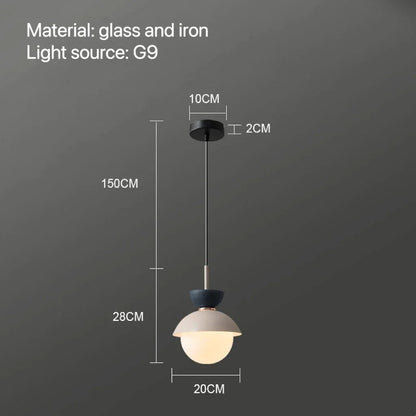 Nordic Glass Globe Pendant Light With Iron Finish - Decorbites