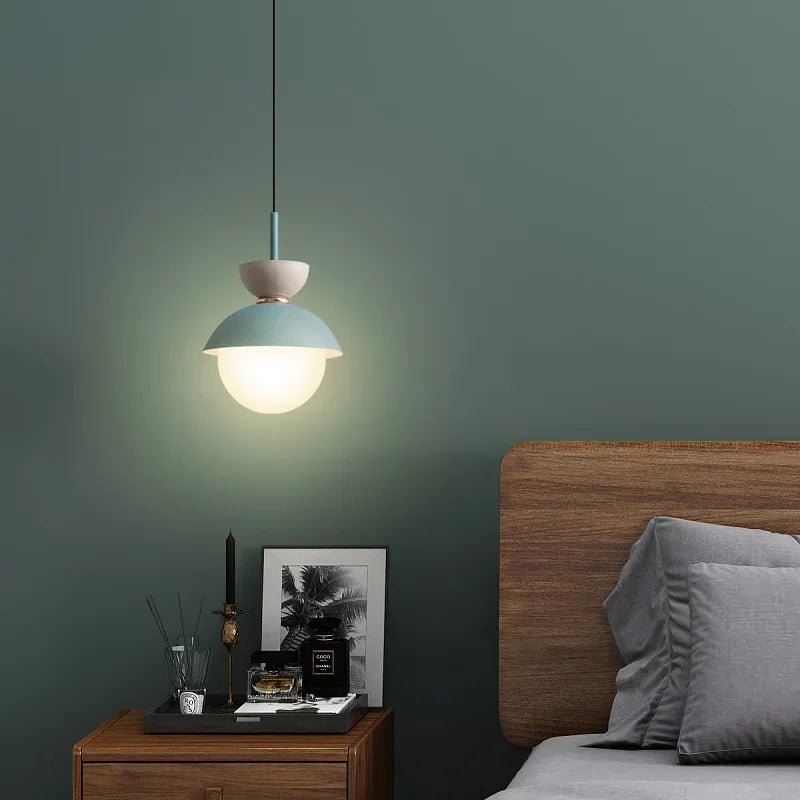 Nordic Glass Globe Pendant Light With Iron Finish - Decorbites