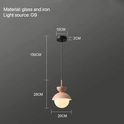 Nordic Glass Globe Pendant Light With Iron Finish - Decorbites