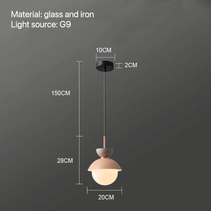 Nordic Glass Globe Pendant Light With Iron Finish - Decorbites