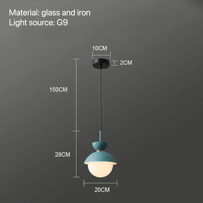Nordic Glass Globe Pendant Light With Iron Finish - Decorbites