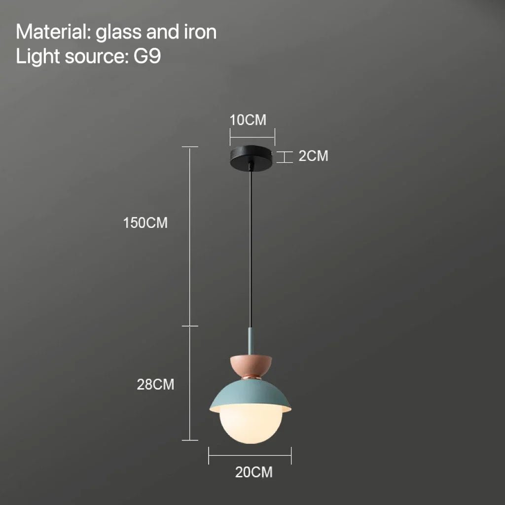 Nordic Glass Globe Pendant Light With Iron Finish - Decorbites