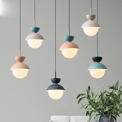 Nordic Glass Globe Pendant Light With Iron Finish - Decorbites