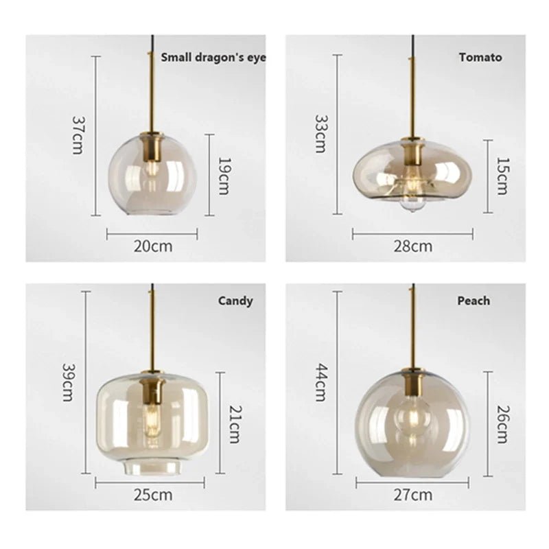 Nordic Glass Loft Pendant Light With Iron Finish - Decorbites