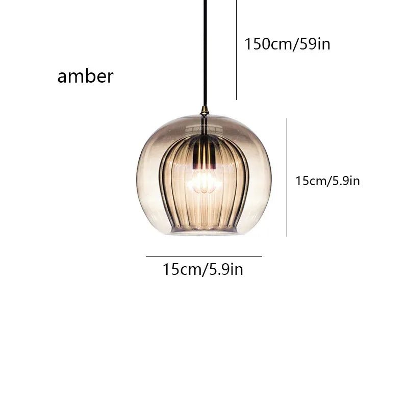 Nordic Glass Pendant Light in Amber or Clear - Decorbites