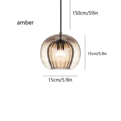 Nordic Glass Pendant Light in Amber or Clear - Decorbites