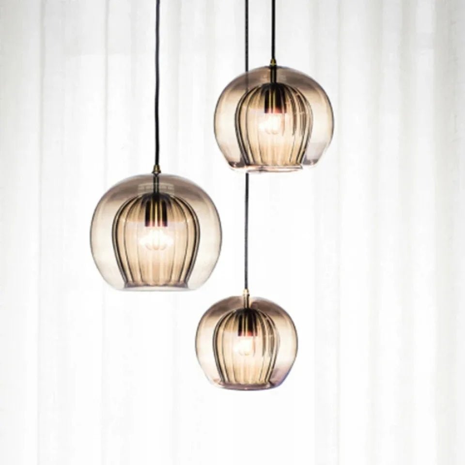 Nordic Glass Pendant Light in Amber or Clear - Decorbites
