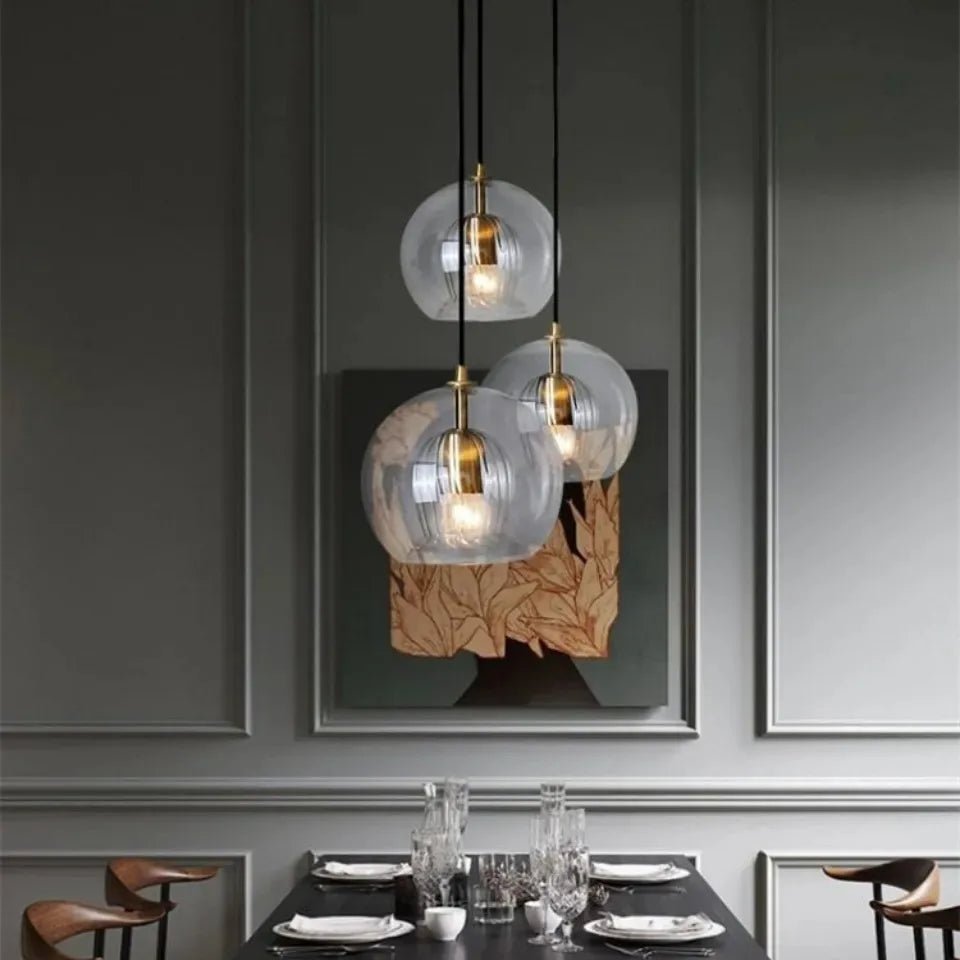 Nordic Glass Pendant Light in Amber or Clear - Decorbites
