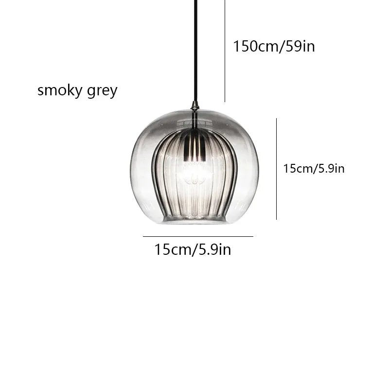 Nordic Glass Pendant Light in Amber or Clear - Decorbites