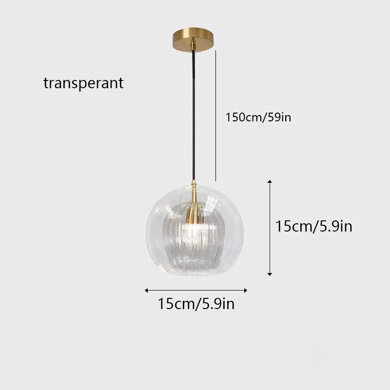 Nordic Glass Pendant Light in Amber or Clear - Decorbites